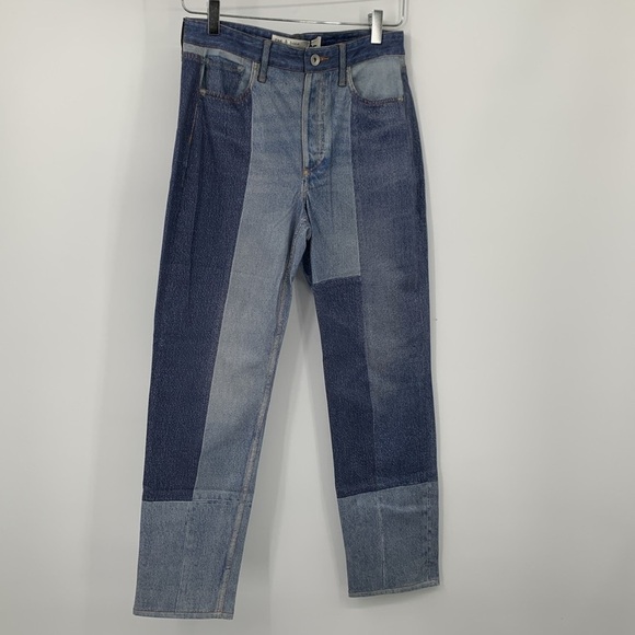 Rag & Bone Nina Miramar cigarette jeans Bryon patchwork ankle printed new 25 - Picture 1 of 4